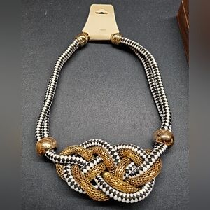 Blue & White Cord Gold Necklace Weaved Design New. This is new old stock and m